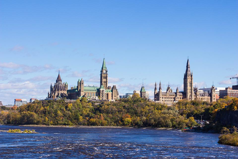 Parliament buildings in Ottawa, Ontario